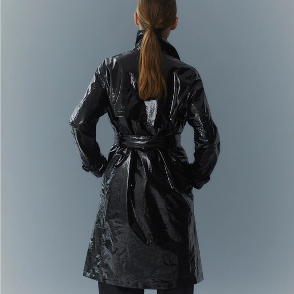 Jane Post Women's Black Trench Coat - Picture 2 of 7